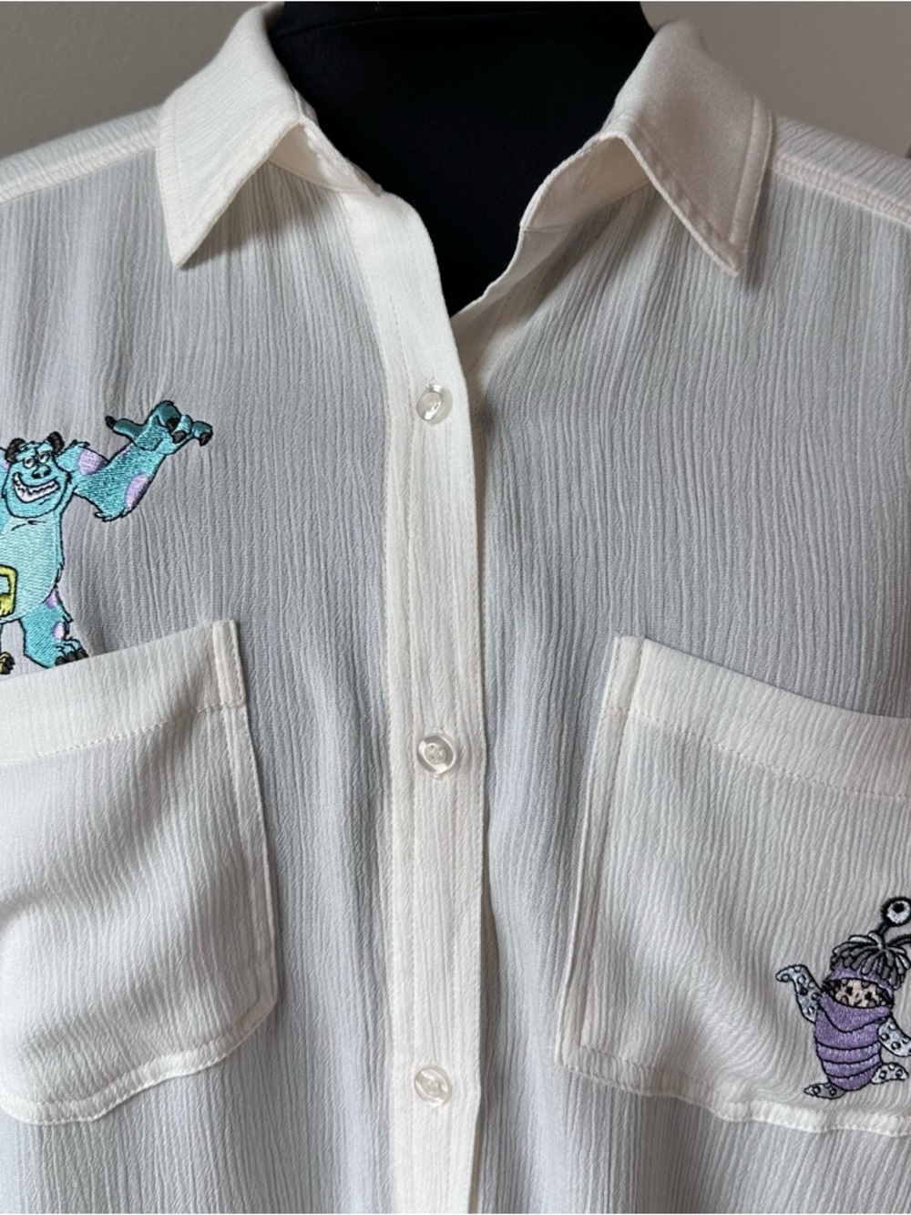 Disney Pixar Monsters Inc Button Down Shirt NWT Torrid Size 18-20 Embroidered - Picture 12 of 16